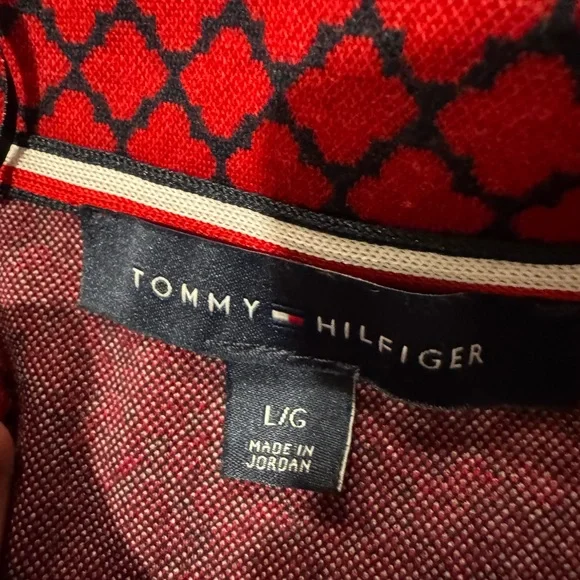 Tommy Hilfiger Women's Jacquard-Print Open-Front Jacket Large Red & Blue - Picture 4 of 10